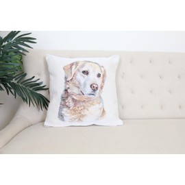 textile idea Cushion Cover 45 x 45 cm Tapestry, Decorative Cushion with Motif, Cushion Cover, Decorative Cushion, Sofa Cushion – Golden Retriever Pack of 1