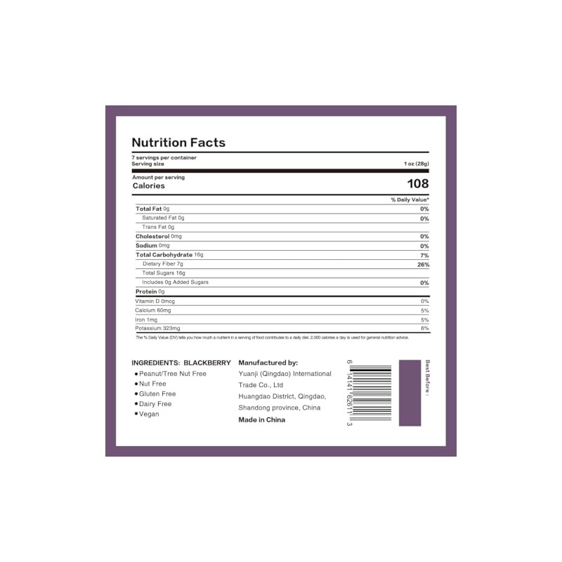 NAT FLAV Freeze Dried Blackberry Powder – 100% Natural, No