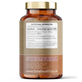 Organic Citrus Bergamot Extract - 120 Capsules - High Strength 38% Bergamot Polyphenols - 500mg - Clinically Studied BPF® - UK Made Supplement - Zero Additives - GMP Standards - Vegan