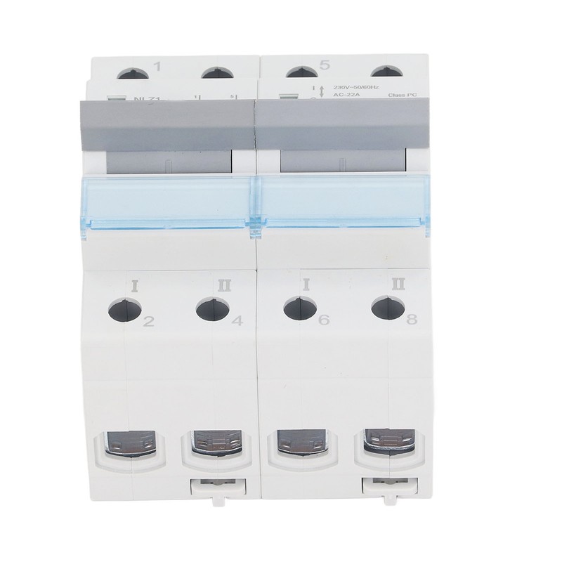 Dual Power Manual Transfer Switch 230VAC 2 Poles DIN Rail