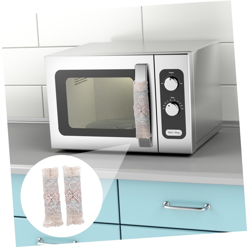 TEHAUX 2pcs Lace Fridge Handle Covers Decorative Door Protector Durable