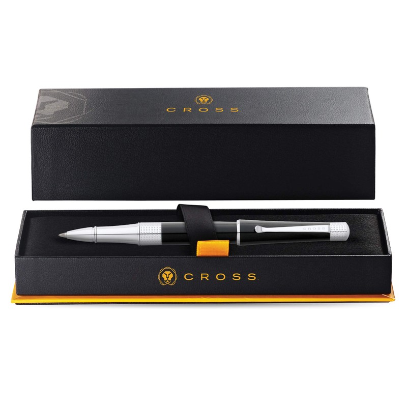 CROSS Beverly Black Lacquer Rollerball Pen with Polished Chrome Appointments
