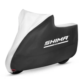 SHIMA X-Cover Motorcycle Tarpaulin Waterproof Outdoor Motorcycle Tarpaulin Garage Cover Motorcycle Accessories Motorcycle Covers Rain Protection UV-Resistant Lock Hole Windproof (Black, S)