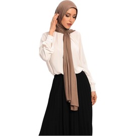 KIRAN FASHION New Premium JERSEY HIJAB Scarf Headwrap Stretchy Soft Large Plain Wrap Lycra Long (Beige)