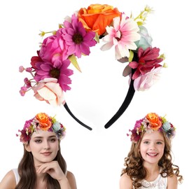 Flower Crown,Flower Headband,Bride Bridesmaid Rose flower Hair Accessories,Flower Crowns Flower Headbands for Women and Girls