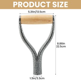 Shovel D Grip Handle, 32mm Inner Diameter Metal Shovel Replacement Handle with Wooden Grip Spade Snow Scoop Digging Raking Tools Snow Shove-l for Digging Raking(Color:Sliver)