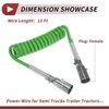 HEROFFIX 7 Way Coiled Electrical Power Trailer Cord Wire Female