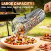 Rolling Grill Basket for Outdoor Grill, BBQ Cage for Vegetable/Veggies