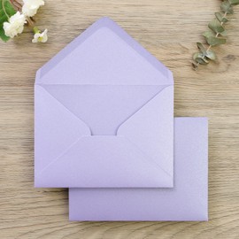 PONATIA 50 Pack A1 Envelopes, 3 5/8 x 5 1/8 Inches Lilac Envelopes Perfect for Weddings Cards, RSVP Cards, Response Cards, Baby Showers, Thank You Notes, Photos and any 3.5x5" inserts