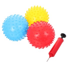 Kisangel 6Pcs Spiky Sensory Massage Balls with Pump Colorful Bouncy Balls for Parent Interaction Gross Motor Skills Development Inflatable