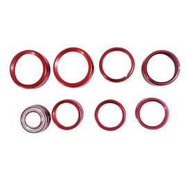 TOTMOX Center Console Knob Audio Air Conditioning Knob Trim Ring Cover, Center Console Switch Button Trim Compatible with Chevy Silverado GMC Sierra 2014-2018, 8 PCS/Set