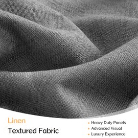 Dreaming Casa 100% Blackout Curtains Premium Thermal Insulated Linen Window Treatment Curtain with Grommet, 2 Panles, Grey, 52" W x 63" L