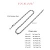 FOCALOOK Twisted Chain Stainless Steel 55cm Necklace Mens Link Chain