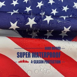 IC ICLOVER Outdoor TV Cover 39-40 Inch, 600D Heavy Duty 4 Season Weatherproof TV Screen Protector with Waterproof Zipper & Remote Control Pocket, Outside Television Enclosure for LED, LCD TVs -US Flag