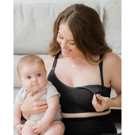 Kindred Bravely Sublime Nursing Sports Bra | Maternity Bras for Pregnancy, Nursing Bras for Breastfeeding (Black, 2X)