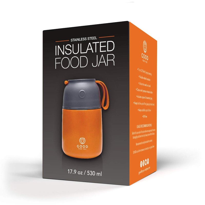 Insulated Food Flask - 530ml Stainless Steel Jar for Hot