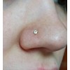 QWALIT Gold Threadless Nose Stud 18g Flat Back Nose Stud