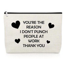 Gevody Funny Colleague Gifts Makeup Bag Thank You Gift for Coworker Friends Female Bestie Cosmetic Bag Funny Birthday Farewell Retirement Present for Women Boss Lady Going Away Leaving Travel Pouch