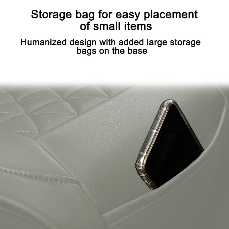 KHGUZ 2PCS Leather Car Seat Cover, Vehicle Front Bottom Seat