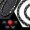 ChainsHouse Men Iron-Black Plating 6mm Wide Byzantine Link Chain Necklace