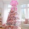 Christmas Tree Topper Hat with Bow, Candy Cane Velvet Top