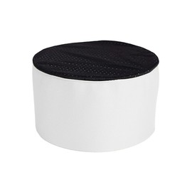 Chefs Mesh Top Skull Cap, White with Black Accent