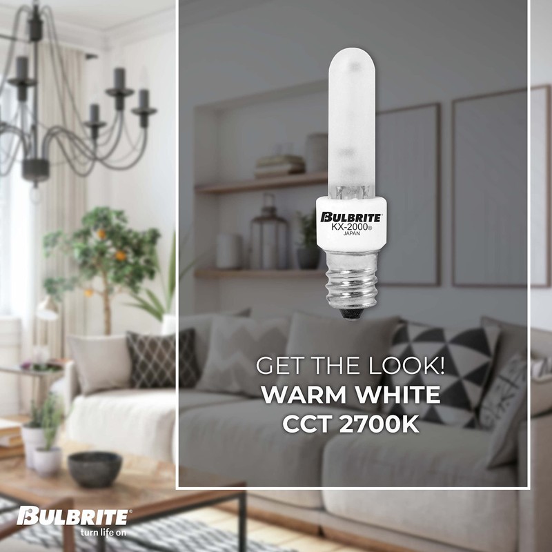 Bulbrite 40 Watt E12 Dimmable T3 Xenon Light Bulb, Frosted