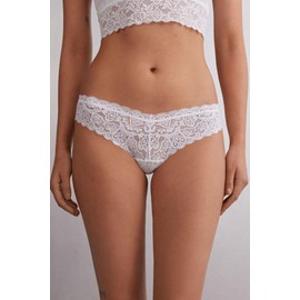 Intimissimi Woman's 80s-style Lace Brazilian in White, Size S