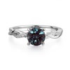 LUO S925 Sterling Silver Round Shaped 1.53 CT Created Alexandrite