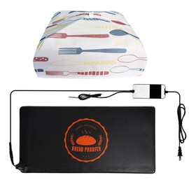 Bunmery Bread Proofing Mat, Sourdough Warming Heating Mat, Sourdough Starter Warmer with Thermostat Temperature Control & Warm Cover, Bread Dough Proofer Heating Pad for Home Kitchen(10.6" x 21.6")