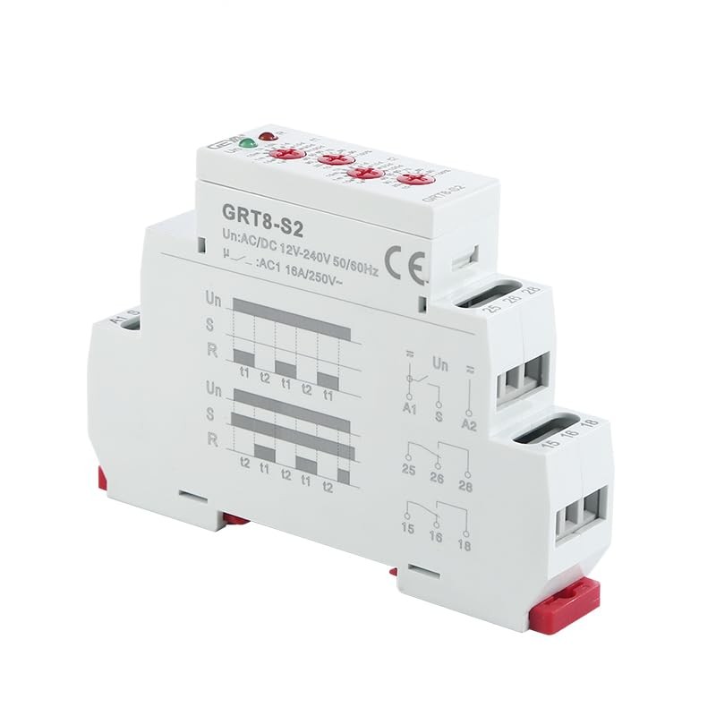 GAEYAELE Asymmetric Cycle Timer 2SPDT Relay 16A AC/DC12V-240V Electronic Repeat