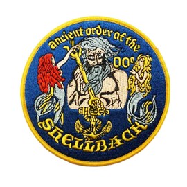 4.5" Big US Navy Marines Crossing of The Equator Shellback Military Patch Embroidered Iron on Sew on Patch Badge Ancient Order Shellback