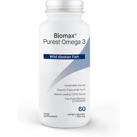Coyne Biomax – Purest Omega 3 Wild Alaskan Fish Oil – High Absorption EPA & DHA Omega-3 Supplement for Heart & Brain Health – 60 Soft Gel Capsules