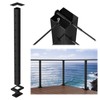 Muzata Aluminum Black Corner Cable Railing Post 36 Inch 36"X2"x2"