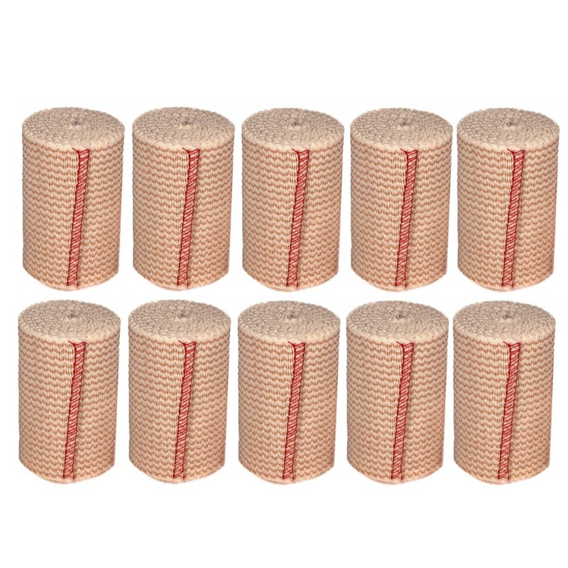 Vakly Elastic Bandage Wrap Rolls with Self-Closure [Pack of 10]