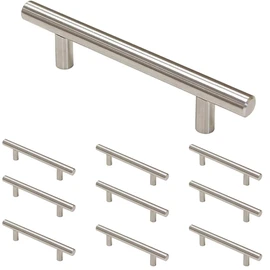 10 Pack Brushed Nickel Cabinet Pulls, Kitchen Cabinet Handles, 3.8 Inch Handles Stainless Steel Cabinet Hardware for Kitchen and Bathroom Cabinets, 5.9 Inch Overall Drawer Pull Knobs
