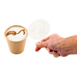 Restaurantware Restpresso 4.75 Inch Latte Stencil 1 Bird Coffee Stencil - Coffee Art Template Decorate Cupcakes Cakes or Cookies Stainless Steel Cappuccino Stencil Heat-Resistant