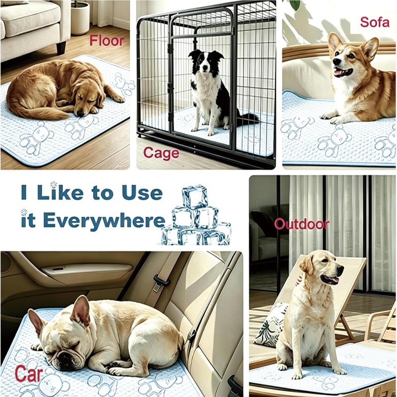 YOFANG 40"×28" Cooling Mat for Large Dogs,Self Cooling Q-Max>0.5 Crate