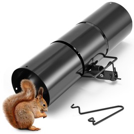 Qualirey Tube Squirrel Trap Rust Resistant Trap 4.5'' in Diameter with a Setting Tongs for Backyards Patios Gardens, Safe and Effective Pest Control Commercial and Residential Use(1 Pcs, 15 Inch)