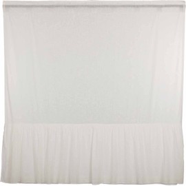 Piper Classics Elizabeth High Ruffle Shower Curtain, 72" x 72", Antique Soft White, Soft & Draping, Semi-Sheer, Vintage Farmhouse Style Bathroom Décor