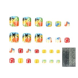Press On Toenails for Women,Summer Reusable Toe Nail Tips - Art Stickers Decals for Adults Daughter Hobby Crafts Family Beach Professional Pedicure Friends