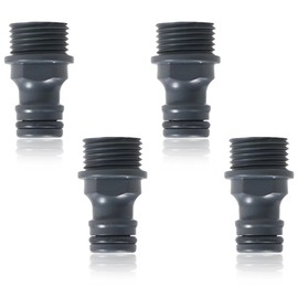 Tomedeks Pack of 4 Hose Connectors, 1/2 Inch Garden Hose Adapter, ABS Plastic Garden Hose Coupling Nipple 1/2 Inch Hose Connection G1/2 Male Thread for Tap Adapter