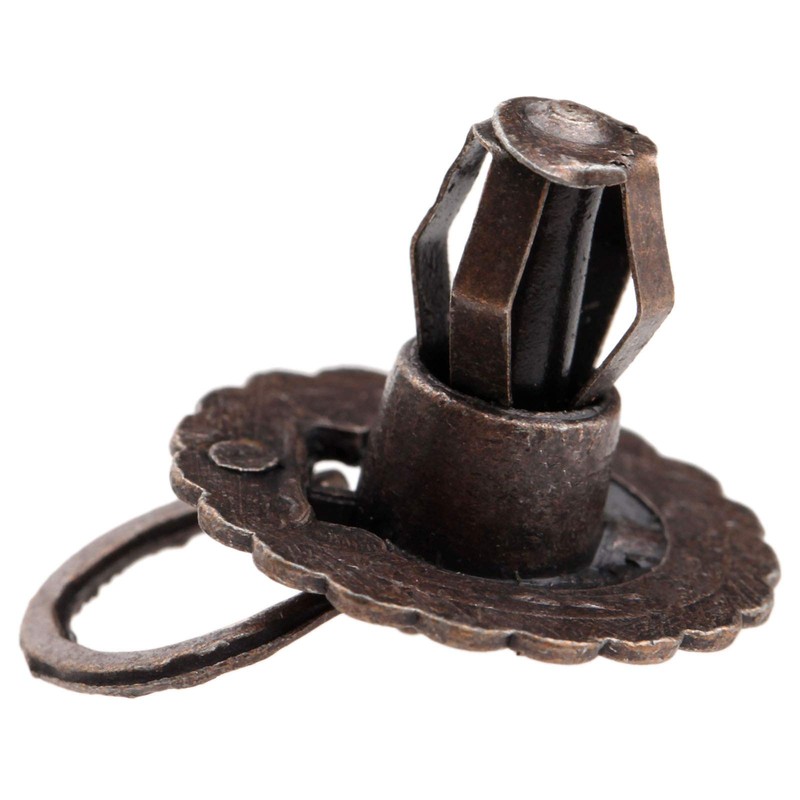 10Pcs 0.94"x 0.59" Antique Copper Lion Head Pull Handle Ring