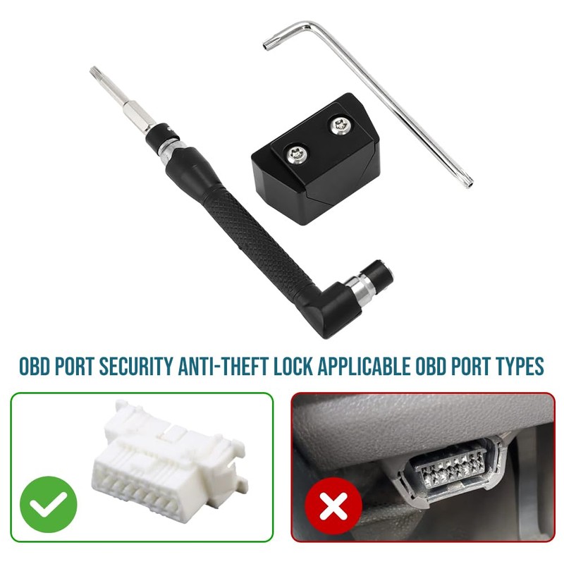 WIKIBB OBD II Port Lock OBD2 Connector Locking Aluminum Alloy