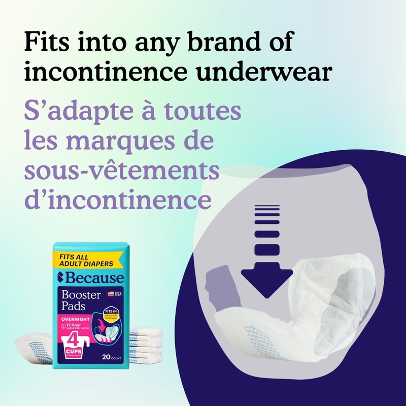 Because Overnight Booster Pads Fit All Adult Diapers, Helps Keep
