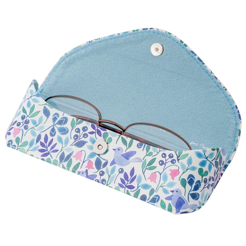 Pearl Anna Emilia Eyeglass Case, Semi-Hard, Floral Print, Scandinavian Design,