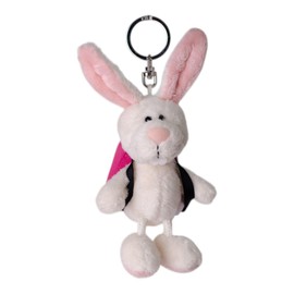 NIKI Outdoor Products Key Holder, Rabbit Pech 3.9 inches (10 cm), Backpack, Pink, Kids, W 3.1 x D 2.8 x H 5.1 inches (8 x 7 x 13 cm), white