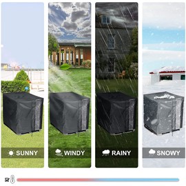 2 Pack IBC Tote Cover, 600D Heavy Duty Waterproof Cover for 1000L IBC Container Rain Water Tank, Outdoor 275 Gallon Rain Barrel, Anti-Dust, Sun Protective