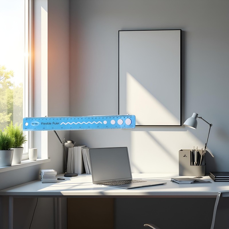 Blue 30cm Soft Flexible Ruler Multicolor Measure Straight Rulers Office