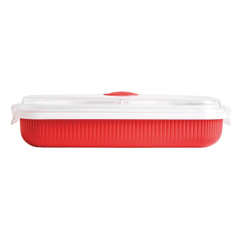 Snips Microwave Cookware Egg Poacher and Omelet Maker, Red